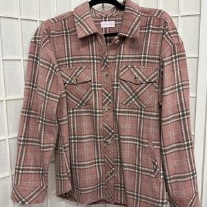 Pink Lily size small pink and gray shacket. Like new